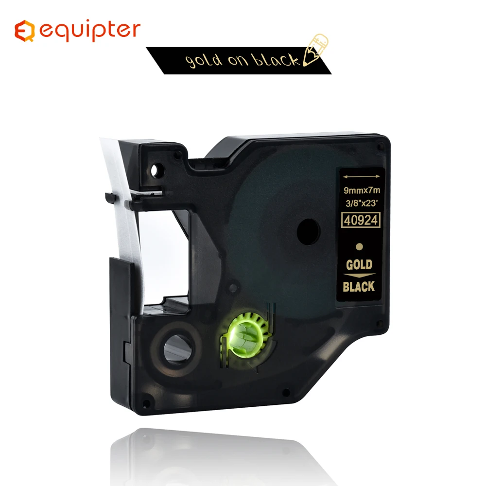 

Compatible Dymo D1 Gold on Black 9mm Label Tape 40924 Label Ribbons Printer Ribbon for Dymo Label Manager 160 280 210