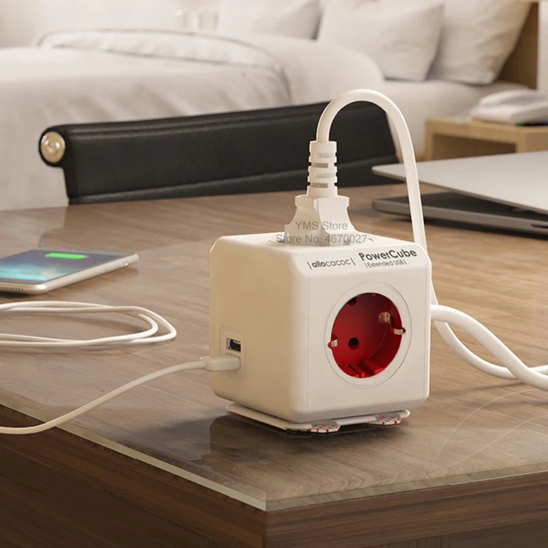 Сетевой удлинитель Allocacoc с 2 USB портами и 4 1 5/3 м|Удлинители электрические| |
