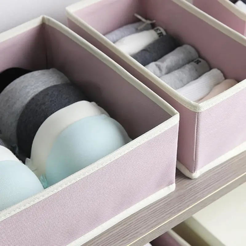 6pcs Foldable Cloth Storage Box Closet Dresser Drawer Organizer