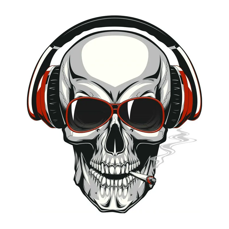 

Personality JDM Cool Smoking Skull Car Sticker and Decal Creativity Bumper Window Cover Scratches Waterproof Accessories PVC