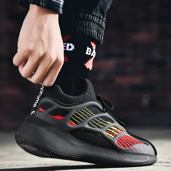 

2020 Spring New Breathable Mesh Sneakers Comfortable Casual Luminous Sneakers Men Sports Shoes