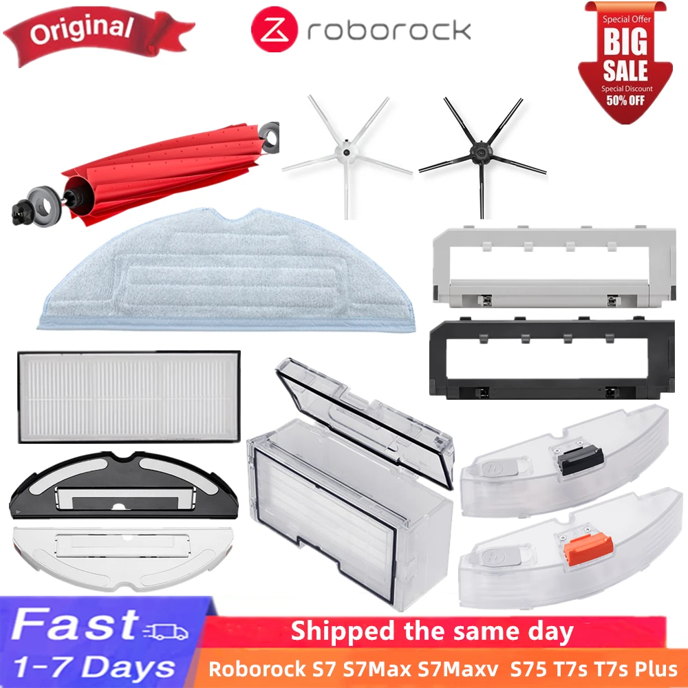 Original Roborock S7 Filter Main/side Brush Mop Main Brush Cover