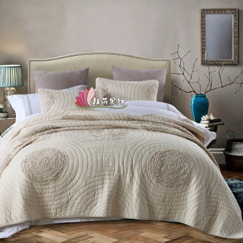 100% cotton material 1* bedspread 2 *pillowcases simple style Quilt Set Queen Quilted Bedspreads Comfortable luxury blanket summer quilt summer quilt set bed comforter