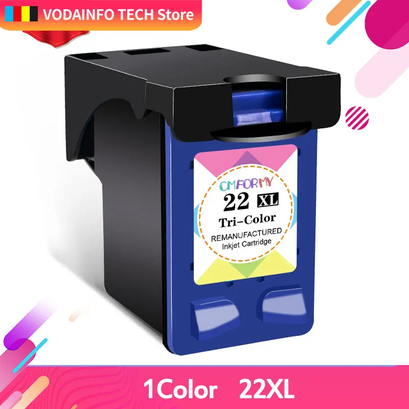 Cartouches D'encre Compatibles HP 21 XL & HP 22 XL – Pour DeskJet D1455, 1560, 2320, Etc.