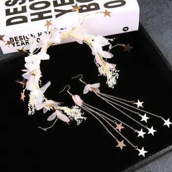 

Bride headdress wedding dress photo super fairy hair female wedding toast sen is fairy hair band