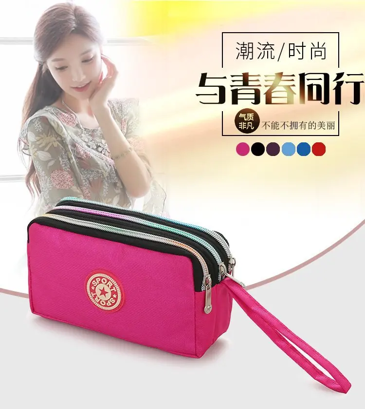 

Fashion Simple Women's High Quality Nylon Cloth Multi-functional Three Layer Summer Travel BEEKING Clutch Bag