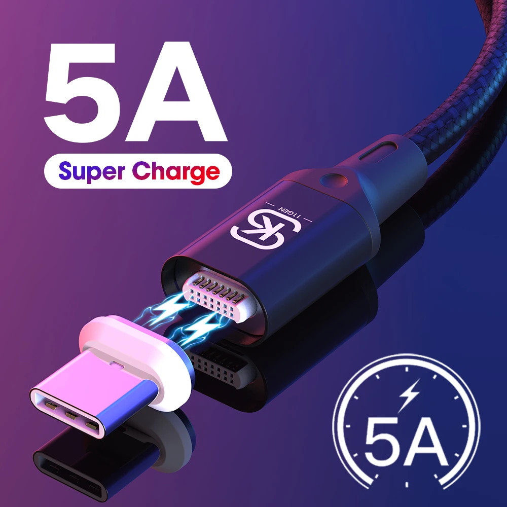 Магнитный кабель SIKAI 11th Gen 5A Micro usb Type C 3 в 1 супербыстрая зарядка QC3.0 зарядное