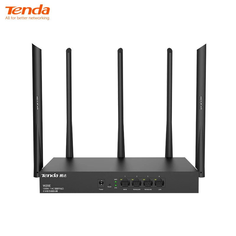 Tenda W20E AC1350M беспроводной WiFi роутер с 2,4G/5,0G vpn-роутер с поддержкой L2TP двухдиапазонный Wi-Fi ретранслятор, управление приложением