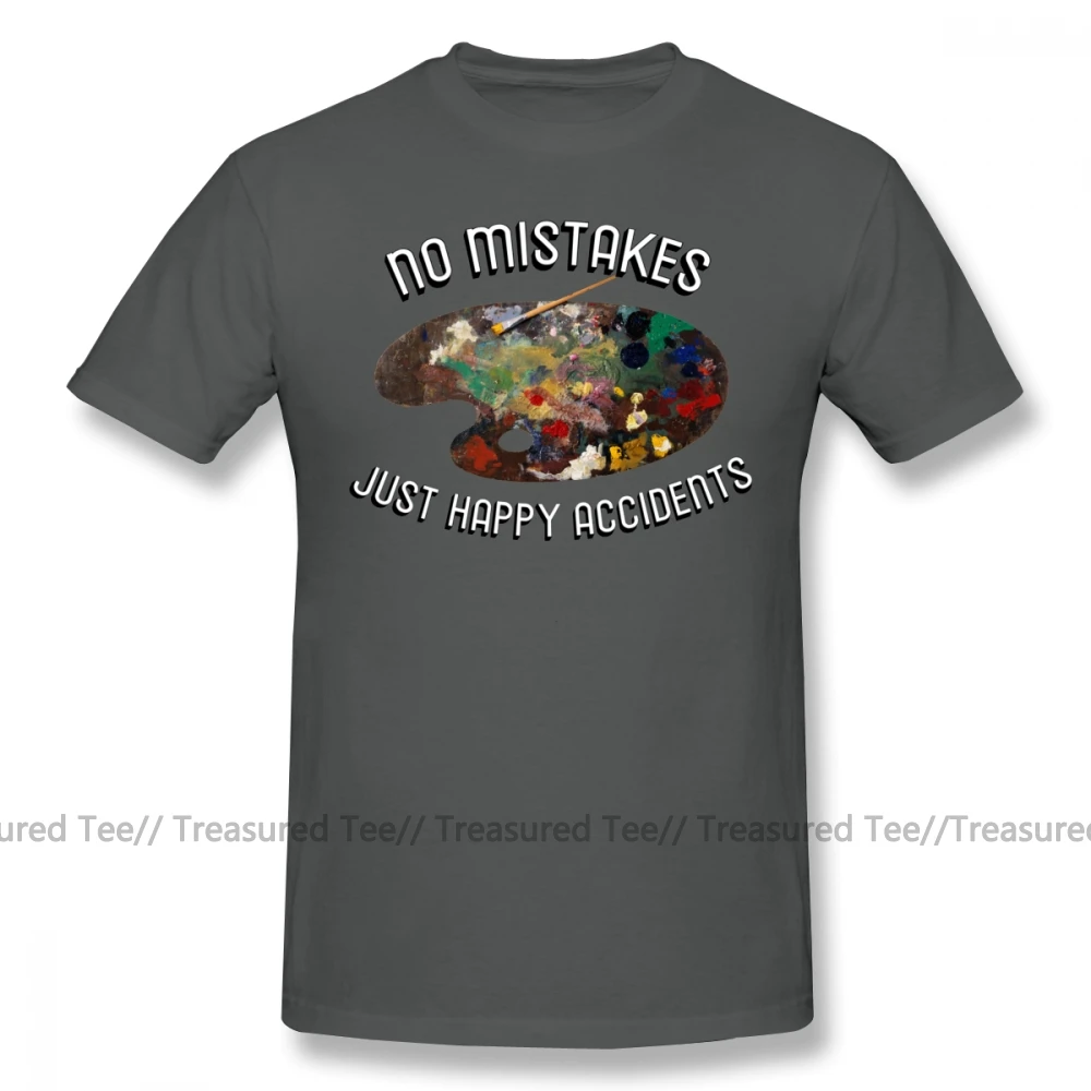 Футболка Bob Ross футболка BOB ROSS NO eraps HAPPY accident Милая футболка с принтом модная футболка с коротким рукавом большого размера - Цвет: Dark Grey
