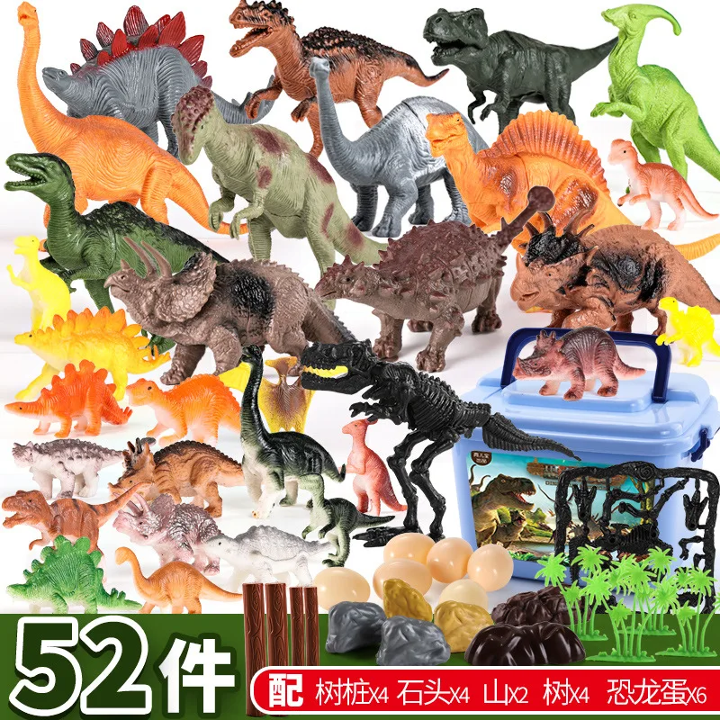 

Dinosaur Toy Model Dinosaur Egg Model Children Animal Little Boy 4 Set Triangular Large Size T-Rex 5-6-Year-Old