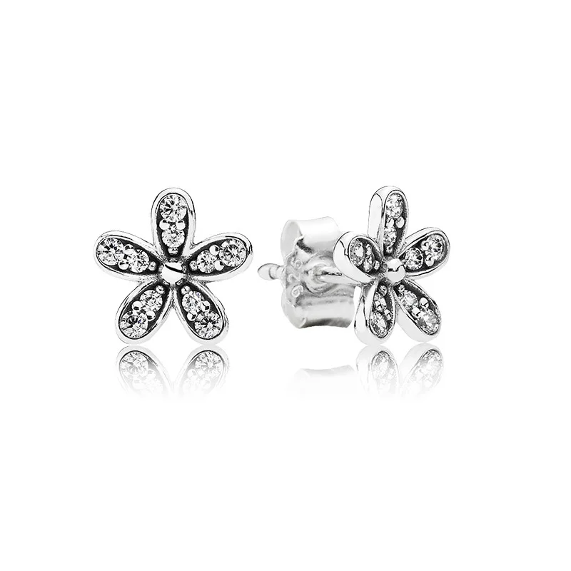 Голубой с покрытием из белого цинка Твердые 925 стерлингового серебра серьги-гвоздики из чистого серебра с блестящими звездами; комплект из подходящих Тема серьги цветы модное ювелирное изделие - Окраска металла: Голубой с покрытием из белого цинка