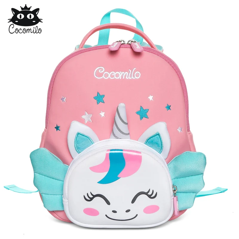 

Cocomilo 3D Cartoon Unicorn Kids School Bag Kawaii Soft Pink Unicorn Cute Kindergarten Backpack Toddler Baby Bag Children Gift