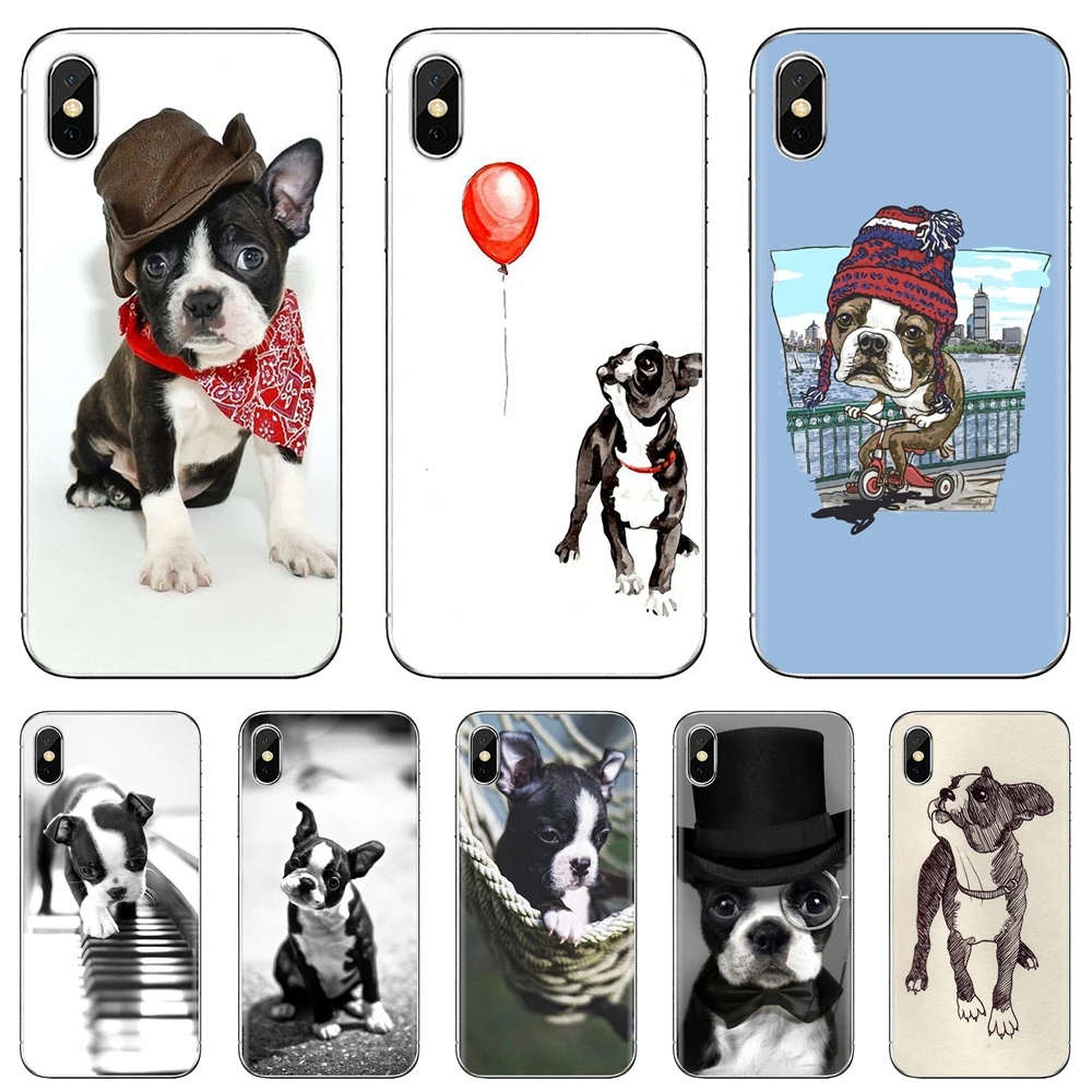 Мягкий чехол из ТПУ для iPhone iPod Touch 11 12 Pro 4 4S 5 5S SE 5C 6 6S 7 8 X XR XS Plus Max 2020 boston terrier Щенки