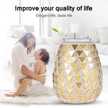 

European Oil Furnace Aroma Burner Mosaic Colorful Candle Holder Candlestick Vase Romantic Crafts Gifts Home Decoration
