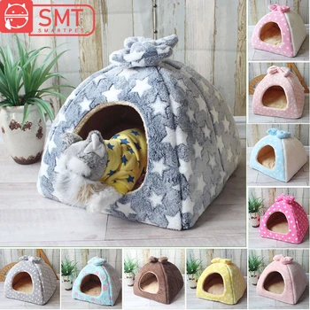 

Smartpet 2 In 1 Pet Cat Cave House Foldable Chihuahua Tent Mongolian Yurts Soft Winter Warm Dog Bed Puppy Kennel Nest With Mat