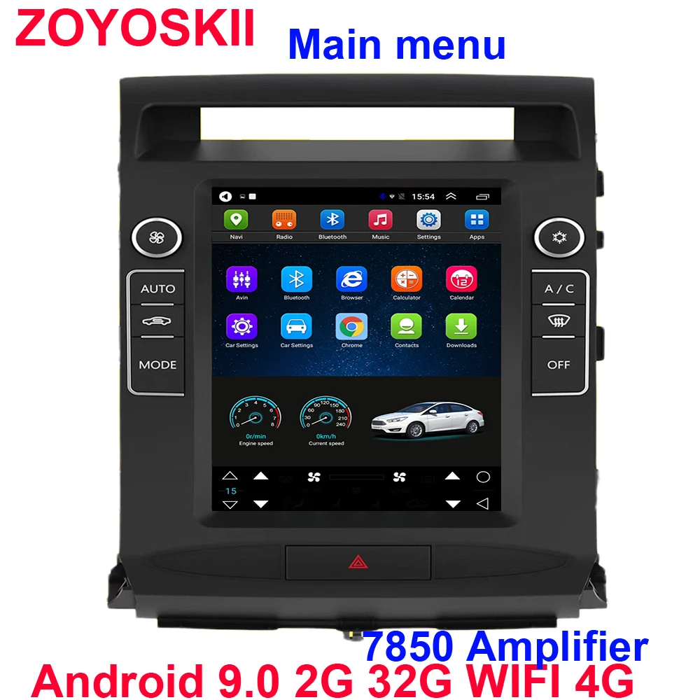 Android 9.0 os 10.4 inch vertical Tesla style CAR Radio GPS bluetooth Navigation player for For Toyota Landcruiser 2012-2015 | Автомобили