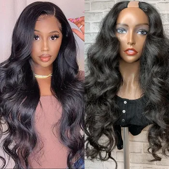 

Body Wave Hair 1x3 Opening U Part Human Hair Wigs 250% Density 10A Peruvian Remy Hair Glueless Wig