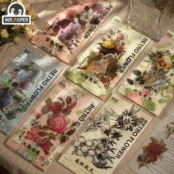 

Mr.paper 60Pcs 6 Design Flower Shop Stickers Bag Label Diary Bullet Journal Scrapbooking Deco Stationery Children Decal Stickers