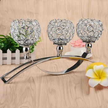 

Decorative Pillar Crystal Candle Holder,Workbench Decoration Centerpieces for Dining Room/Living Room Room-Best Wedding/Birthday
