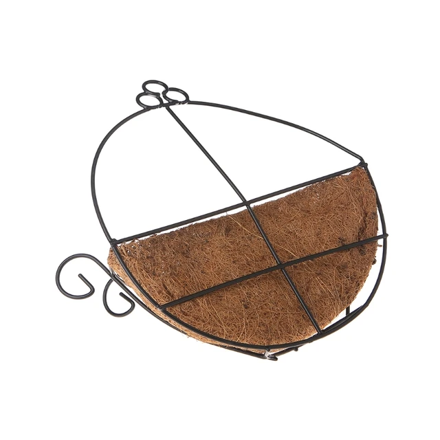 Virágcserépes Vas Kókuszdió Barkácskert Lógó Ültetők Fali Kosarak Félig Kerek Növény Tartó Tok Otthoni Dekoráció - Image 3