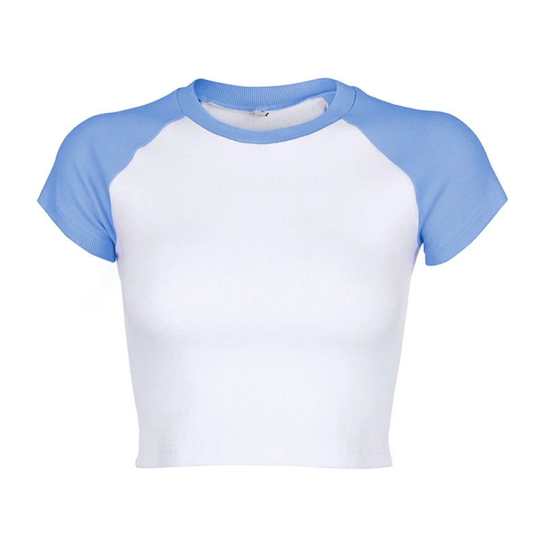 Sexy Crop Top T-Shirt Round Neck Short Sleeve Yoga Top Sweatshirt Women&rsquo;s Short Tops Sport Shirt Workout Tops yoga top