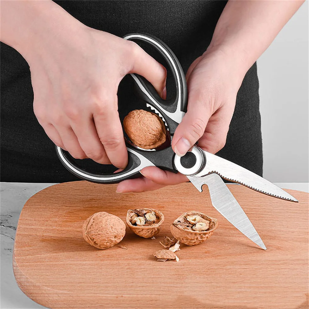 Multifunctional Kitchen Scissors Cutting Knife Plate Stainless