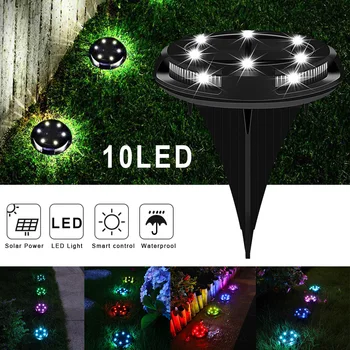 

Solar Powered Underground Light Waterproof Garden Pathway Deck Lights With 10 LEDs Solar Lamp for Home Yard Driveway Lawn D30