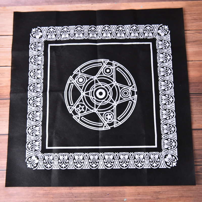 

2pcs Playing Game Random Color Soft Tablecloth Square Tapestry Pentagram For Tarot Cards
