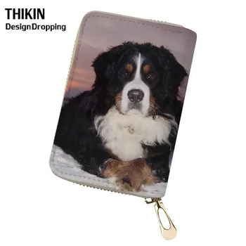 

THIKIN Cute Bernese Mountain Dog Women Wallet Credit Card Holders Spanish Dog PU Leather Travel Passport Holder for Ladies 2019