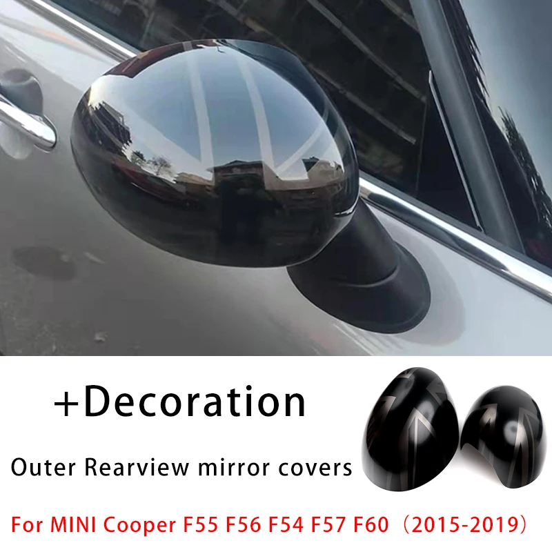 Die Schwarz Flagge Auto Außerhalb Rückspiegel Abdeckungen Aufkleber Für  Mini Cooper One S JCW F54 F55 F56 F57 f60 Vor Juli 2019