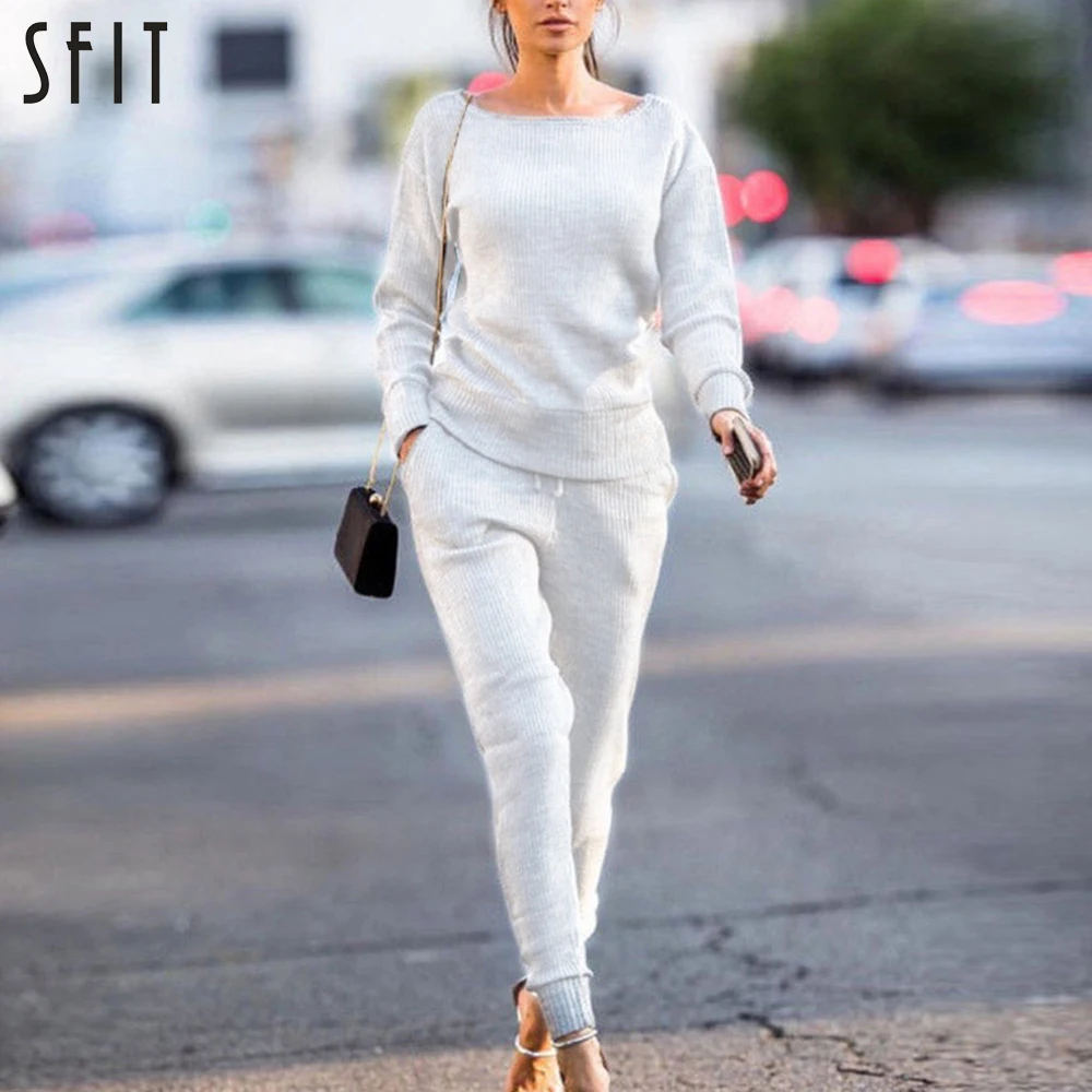 SFIT, новинка, 2 шт., женские повседневные брюки, наборы, спортивный костюм, худи, брюки, наборы, спортивная одежда для отдыха, одноцветная повседневная одежда, женский костюм