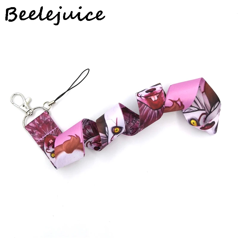 24pcs Stephen King's It horror movie halloween Neck Lanyards ID badge card holder keychain Mobile Phone Strap Gifts decorations