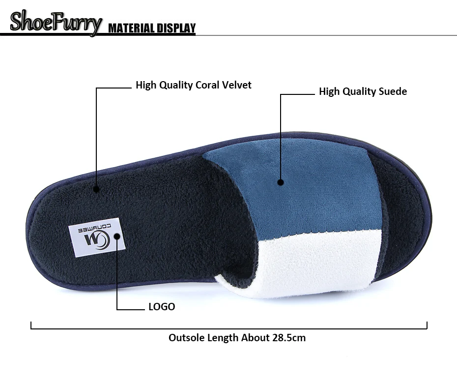 ShoeFurry/зимняя мужская повседневная хлопковая обувь; домашние тапочки; Мягкие плюшевые теплые тапочки для спальни; мужские тапочки для спа-отеля