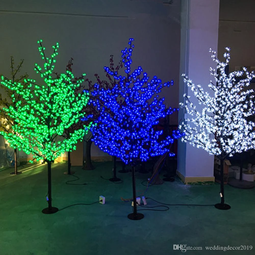 New Led Cherry Blossom Tree Light1 5m 1 8m Led Tree Lamp Landscape Outdoor Lighting For Christmas Wedding Deco Trees Aliexpress