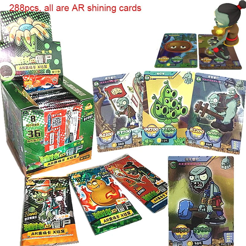 Plantes Zombies brillant cartes Flash carte VS cartes de Table AR jeu Collections jouets pour enfants