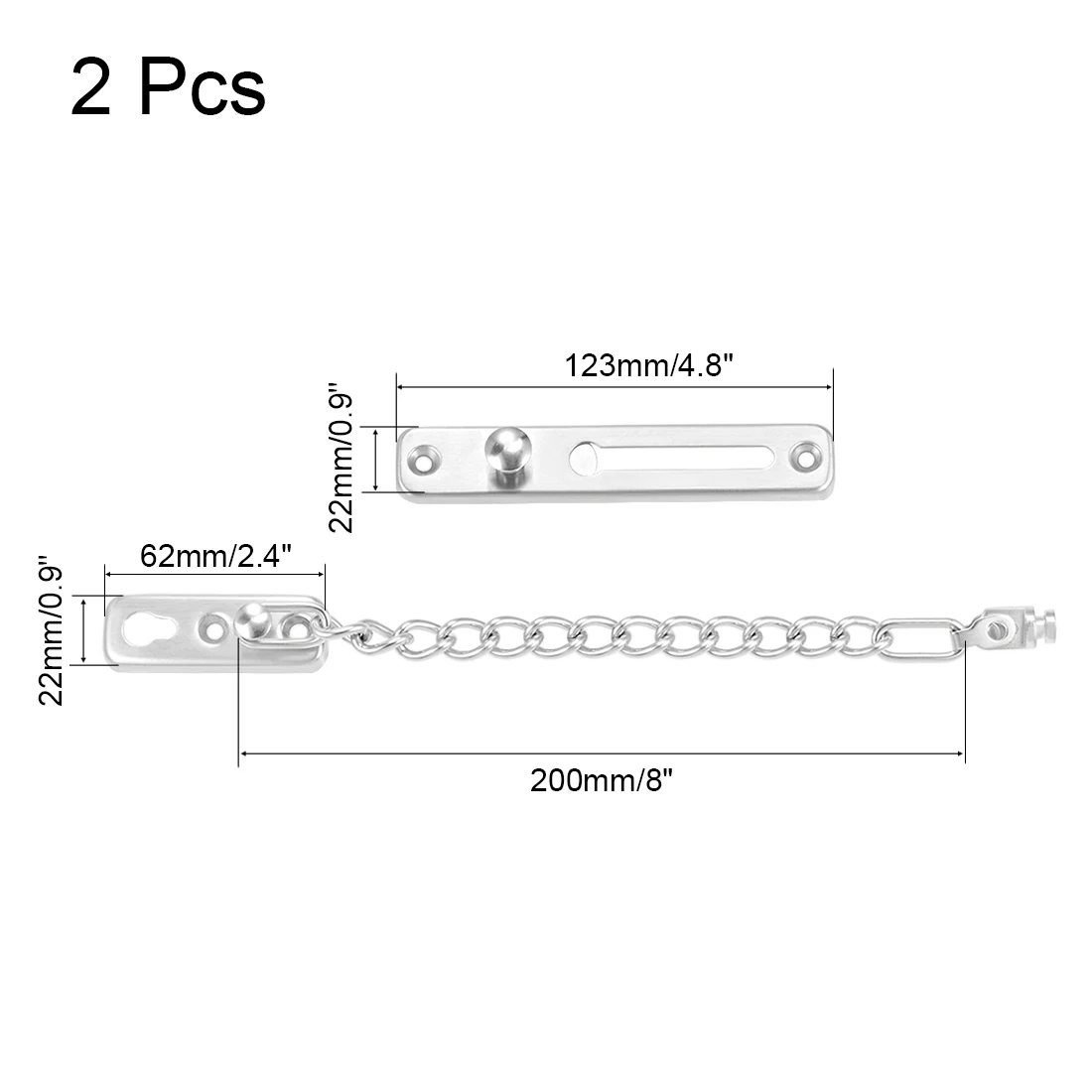 Uxcell 1-2 шт 200 мм/" цепной дверной защитный замок безопасности защелка с пружинным противоугонным прессовым замком 123x22x7 мм 127x40x10 мм