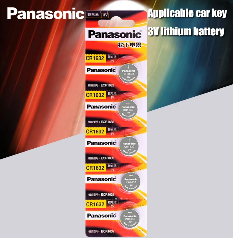 5PCA Panasonic cr1632 кнопочный Аккумулятор для монет 3 в часы с дистанционным управлением