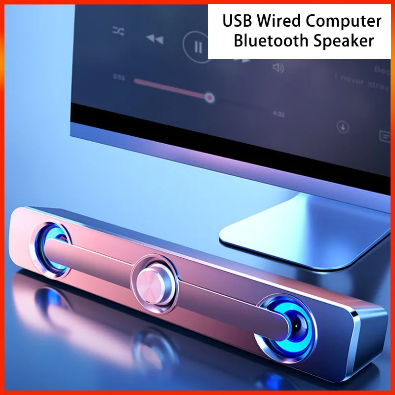 Проводная USB Колонка для компьютера Мощный Басовый динамик бокс с объемным