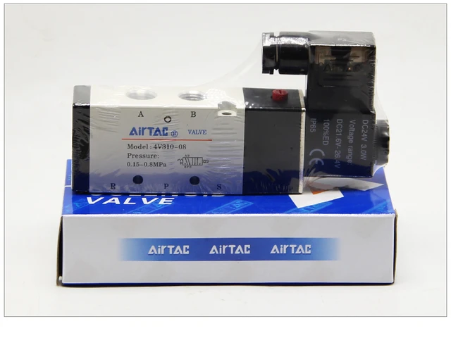 1/4" Air Valve DC 24V 4V210 08 DC 24V 2 Position 5 Way Pneumatic