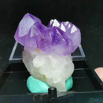 

Natural irregular hexagonal Amethyst cluster specimen hearing healing decorative gift box