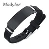 Modyle New Brand Fashion White Black Stainless Steel Silicone Medical Alert ID Custom Bracelets Engraving Wristband For Men ► Photo 1/6