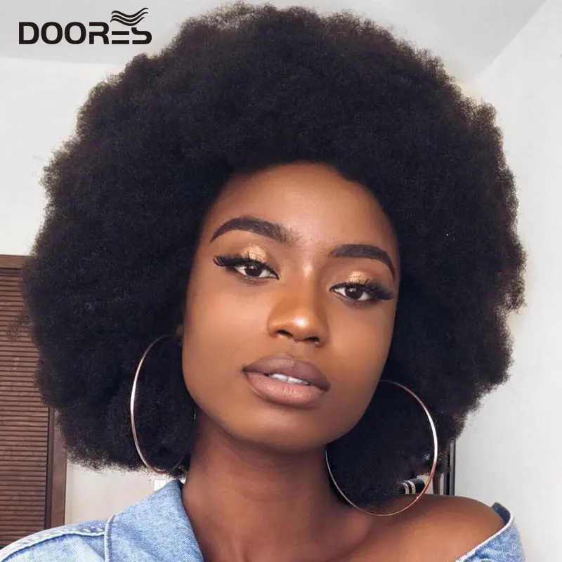 

Afro Kinky Curly Wigs For Women Lace Closure Wig Remy Puffy Kinky Curly Human Hair Wigs Short Bob Lace Front Wigs Doores 150%