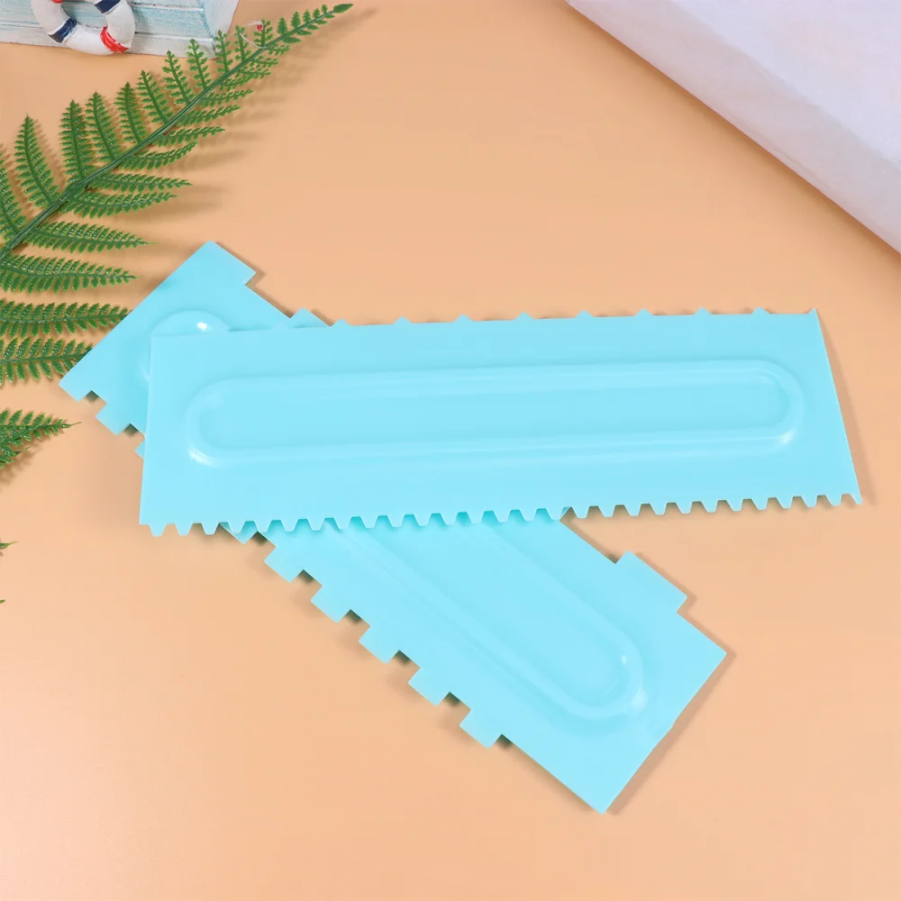 3 Pcs Double Edges Cake Smoother Scraper Icing Comb Pastry Butter Cream Spatulas Plastic Mousse Cream Edge Polisher for Bakery K