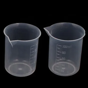

2pc 100 ml Clear Plastic Graduated Measuring Cup for Baking Beaker Liquid Measure JugCup Container kitchen Laboratory Drop Ship