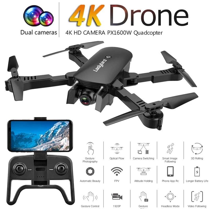 

RC Drone with 4K HD Camera FPV WIFI Altitude Hold Function Selife Dron Folding Quadcopter Vs E58 SG106 M69 xs816 Drones