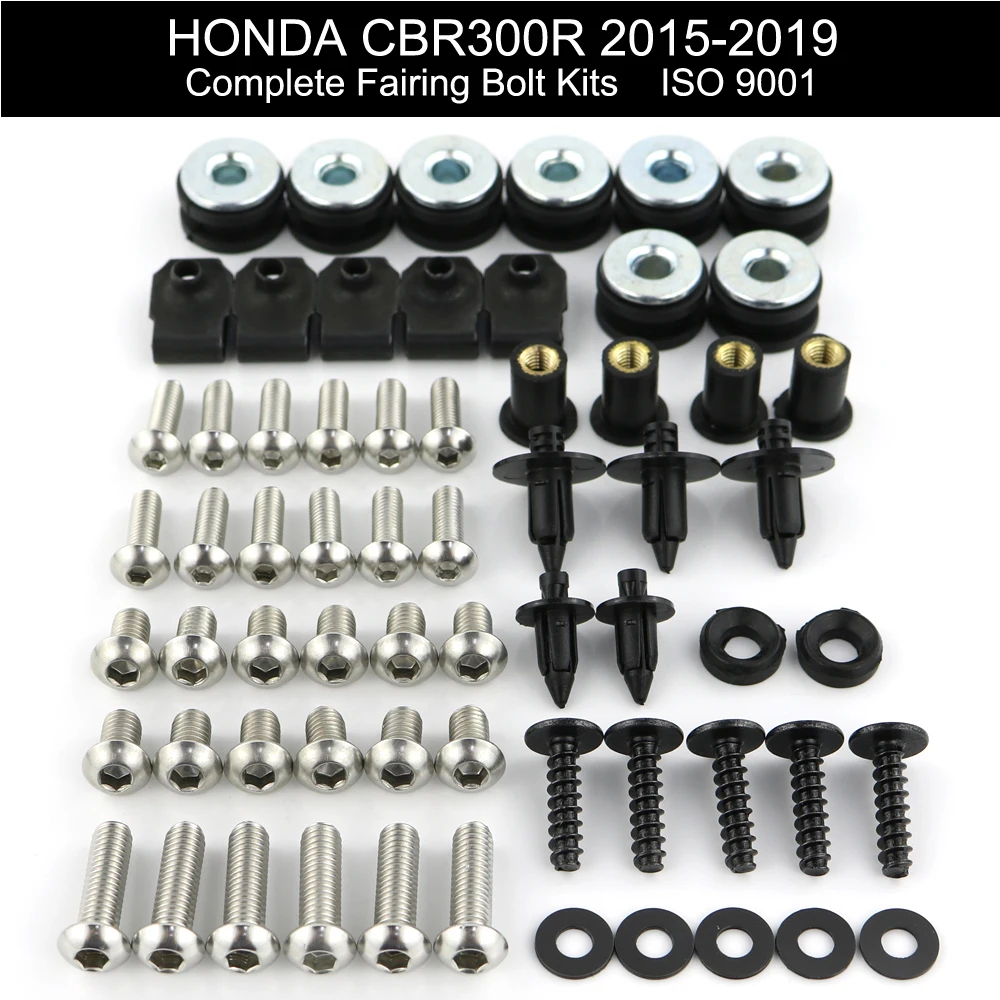 Fit For Honda CBR300R CBR 300R 2015-2017 2018 2019 Complete Full Fairing Bolts Kit Nut Clips Motorcycle Stainless Steel | Автомобили и