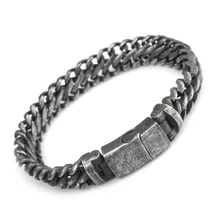 Ретро в панк-Локомотив стиле ветер черный браслет мужской личности моды Tide Мужской Титановый стальной браслет