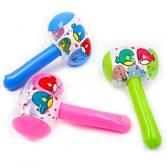 3Pcs PVC Cheerful Children Inflatable Air Hammers Nice Gift for Kids Cute Cartoon Blow Up Hammer Toys 1