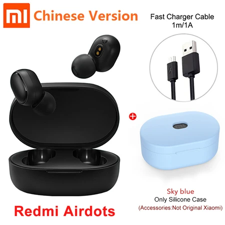 Xiaomi Redmi Airdots Global TWS беспроводные Bluetooth наушники бас стерео гарнитура с ИИ Управление гарнитура с микрофоном - Цвет: CN Add Case Cable