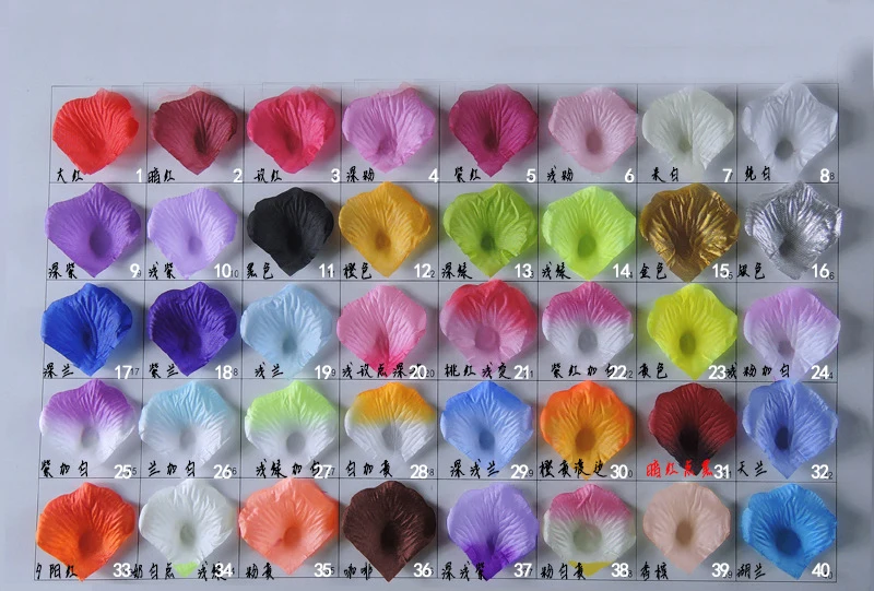 1000 pieces 5*5CM rose petals wedding decoration romantic simulation rose petals wedding scene layout flowers